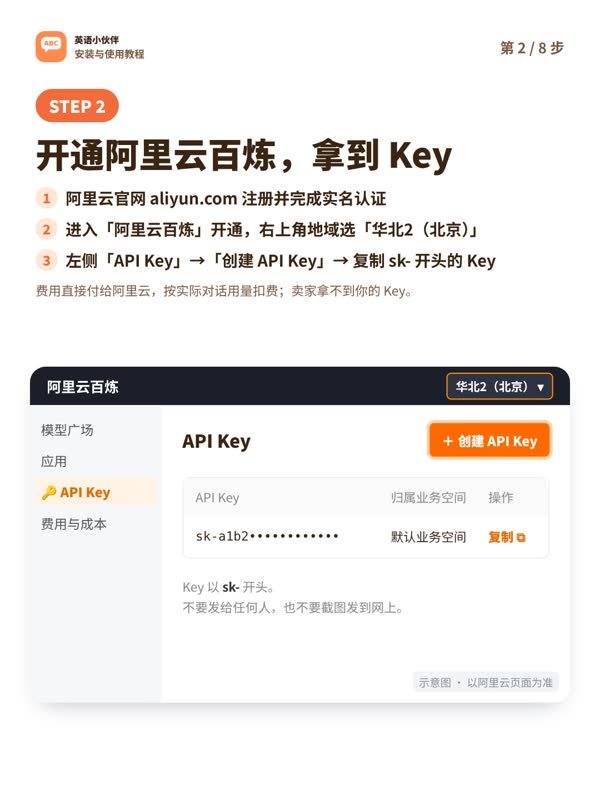 步骤1:获取 API Key
